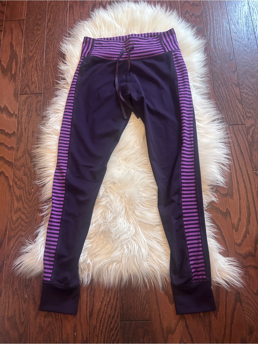 Aerie Skinny Purple Stripe Athletic Joggers Size Small Active Lounge Pants - Picture 2 of 8